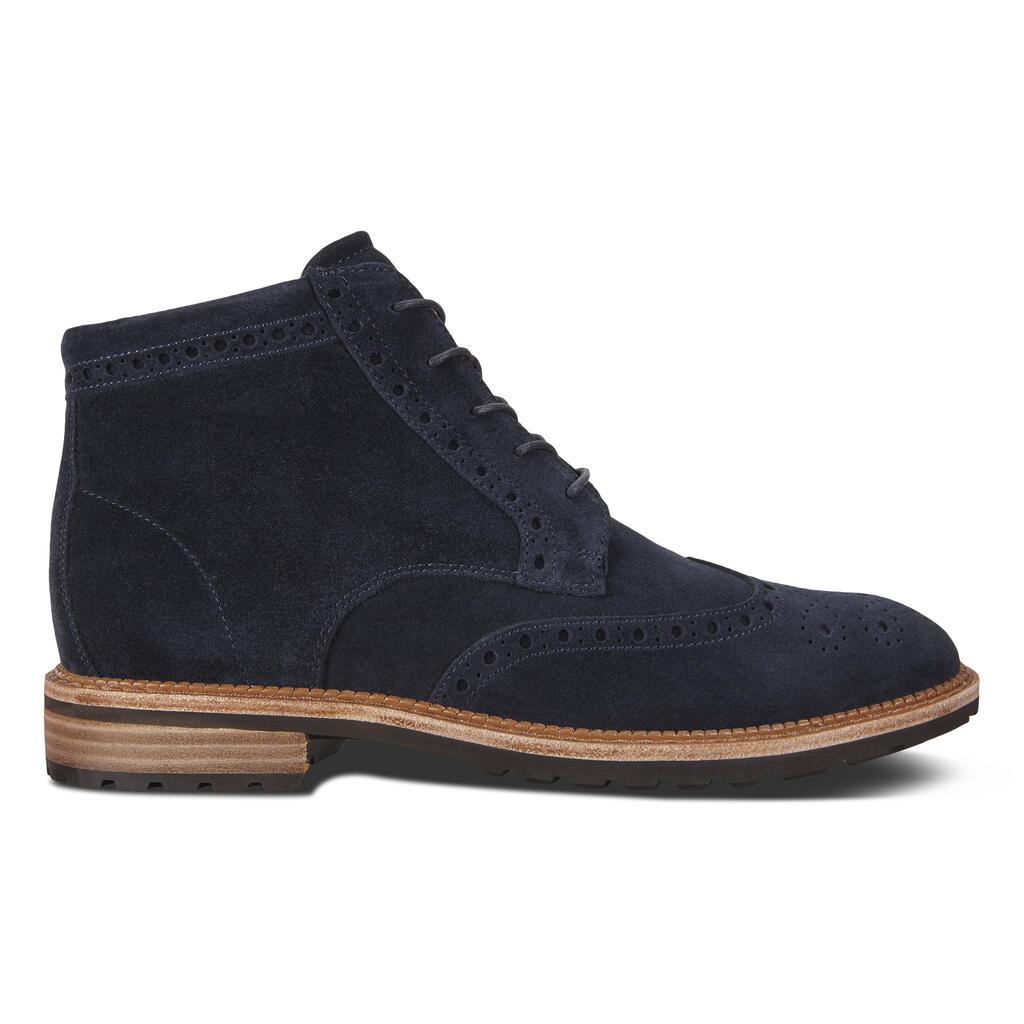 Ecco Vitrus I Wing Tip Mens Chukka Boots Navy Sales - India IPO-943175